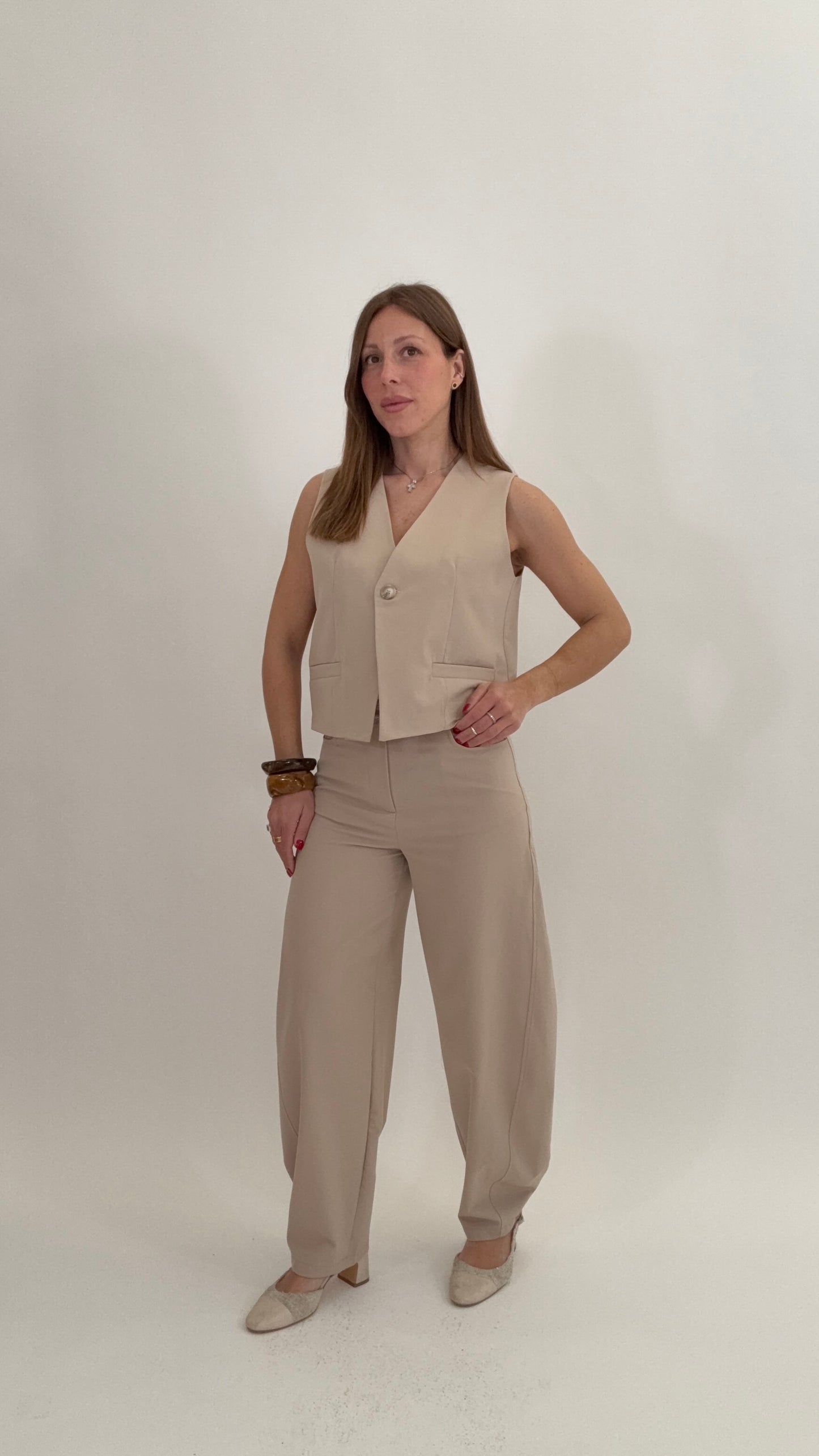 HAVEONE Set Gilet + Pantalone Barrel Sabbia