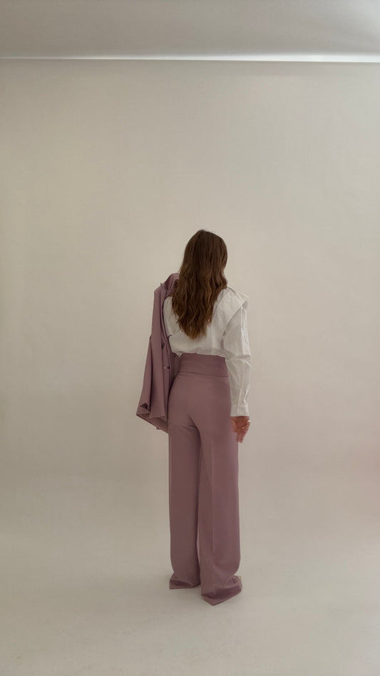Tailleur Doppiopetto in Raso Rosa