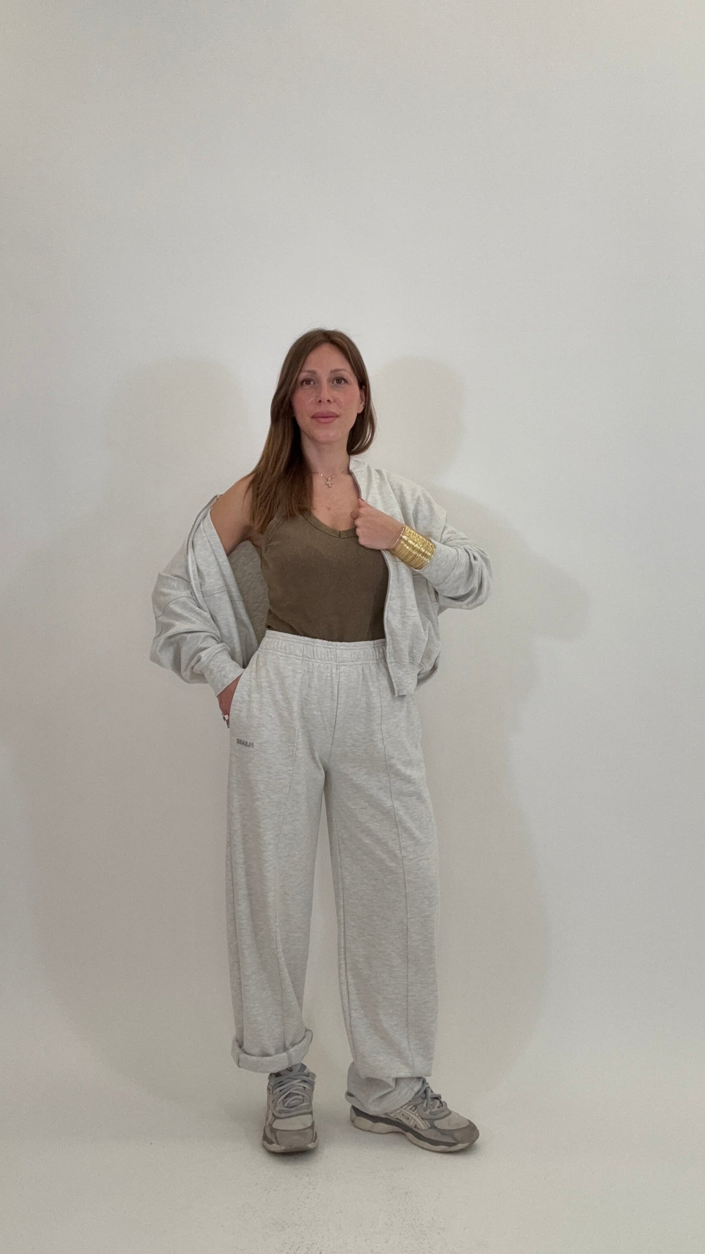 PLEASE Pantatuta Barrel Grigio Conchiglia