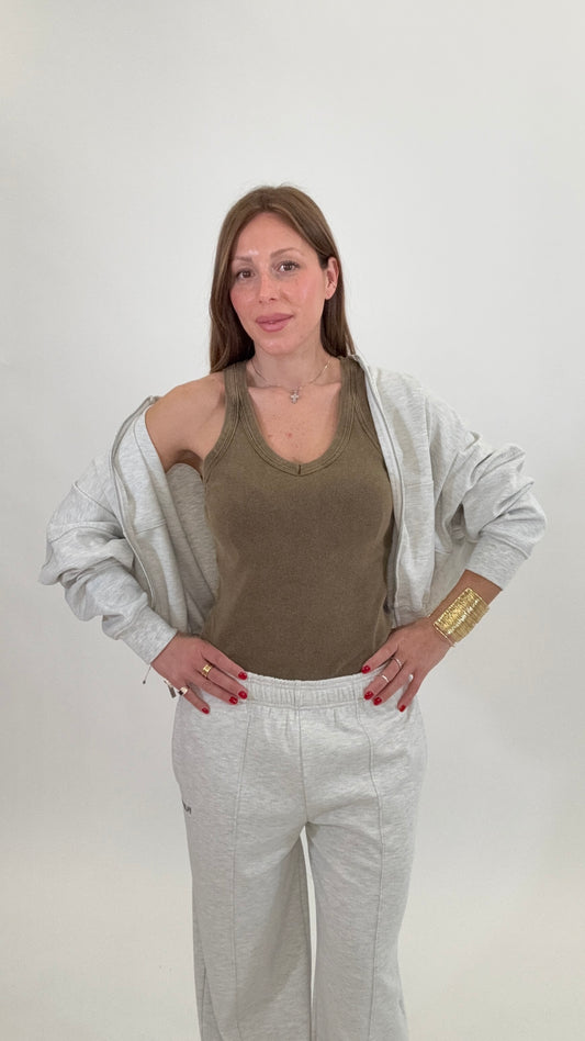 HAVEONE Canottiera Marmorizzata Caffè