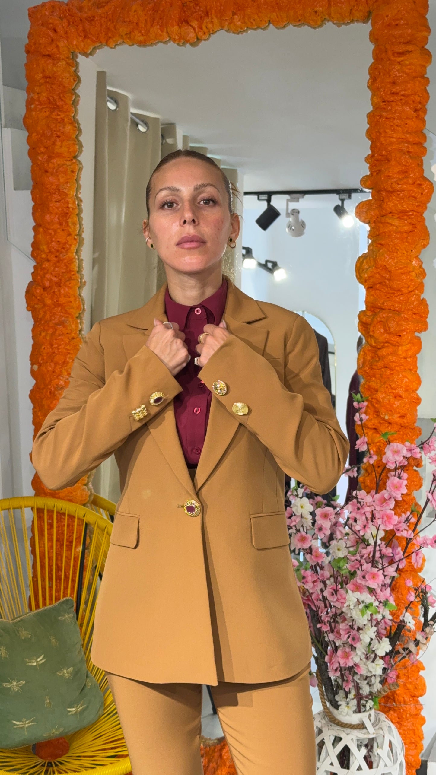 KOSTUMN1 Giacca Monopetto Cammello