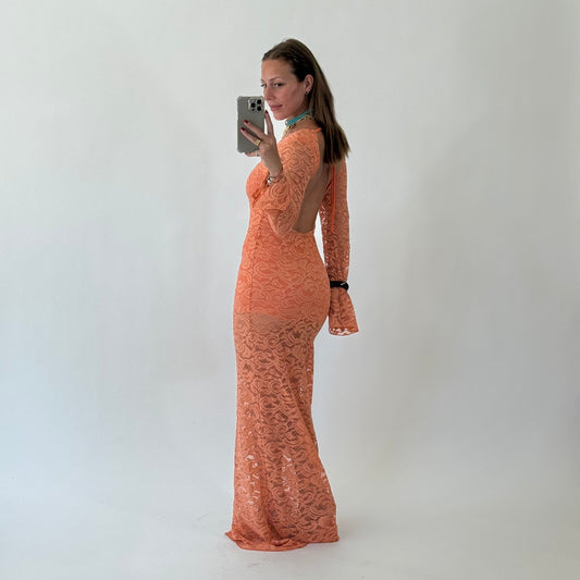 KOSTUMN Abito Pizzo Corallo