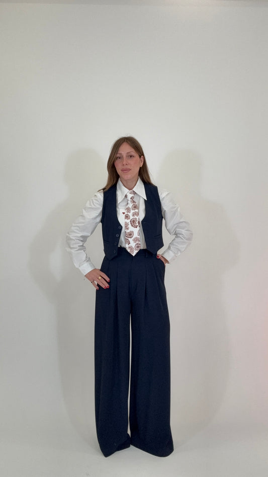 PLEASE Pantaloni Palazzo Blu