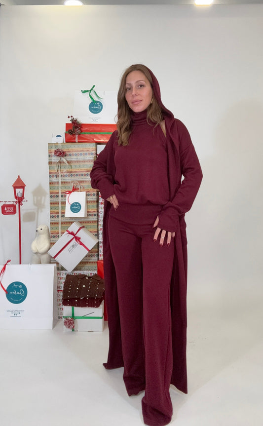 KOSTRUMN1 Cardigan Lungo Audrey Bordeaux