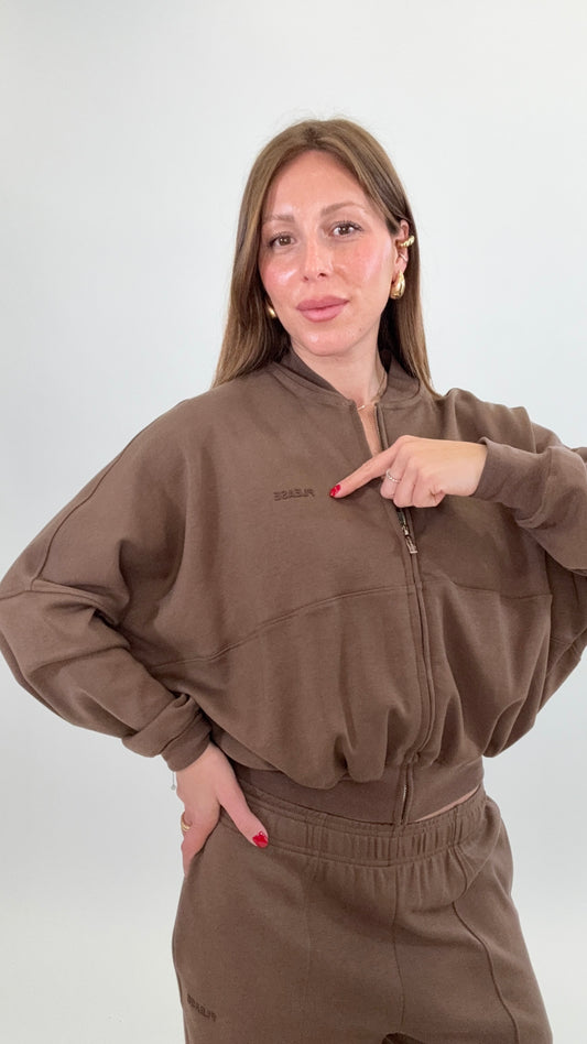 PLEASE Felpa zip Moro