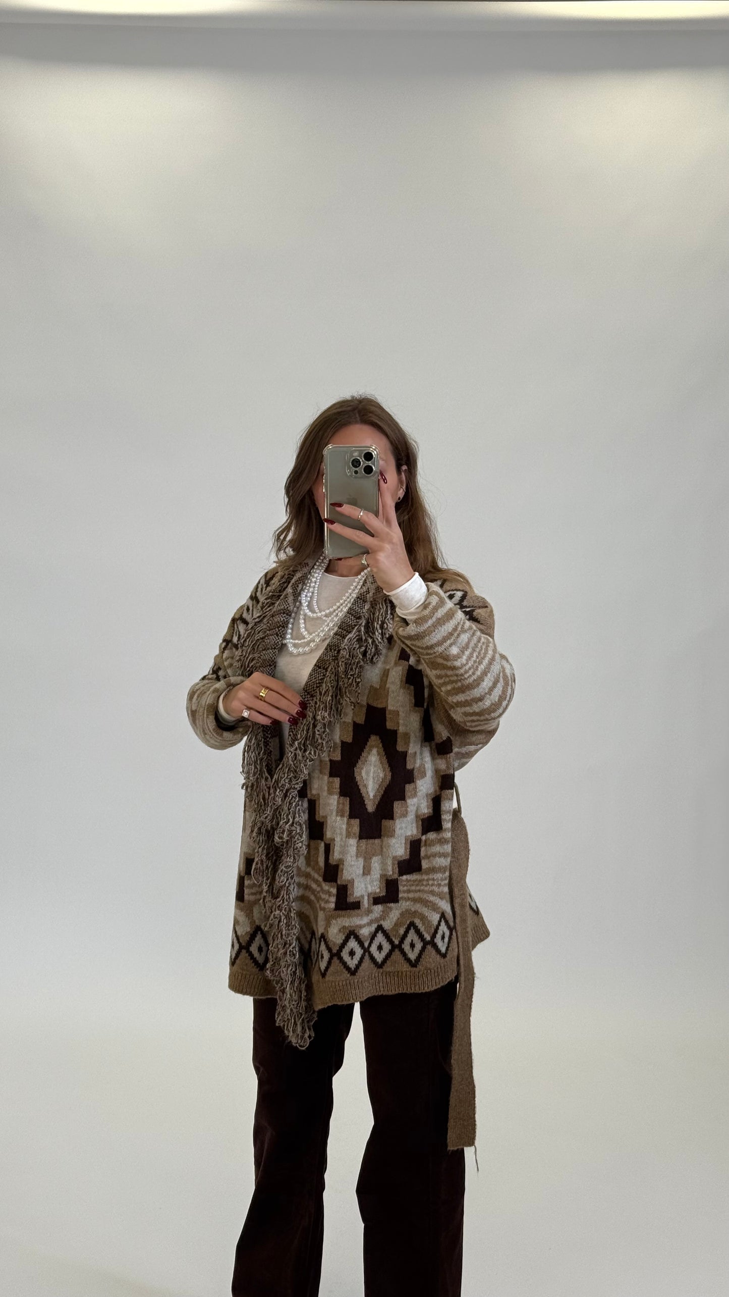 Cardigan Nui Beige - Marrone