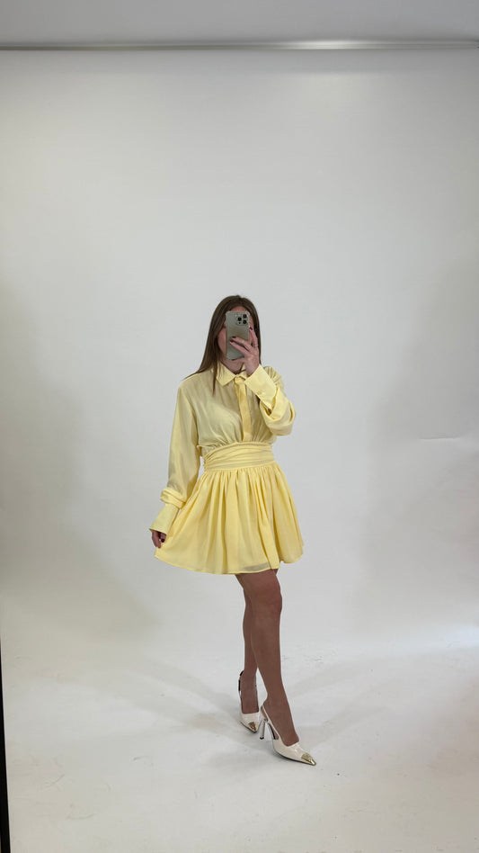 KOSTUMN1 Abitino gonna a ruota Giallino