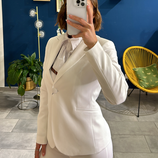 Tailleur Monopetto Bianco Made in Italy