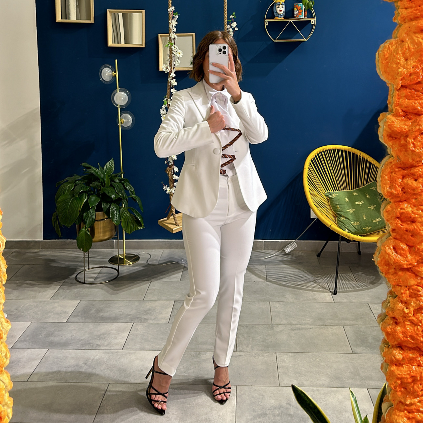 Tailleur Monopetto Bianco Made in Italy