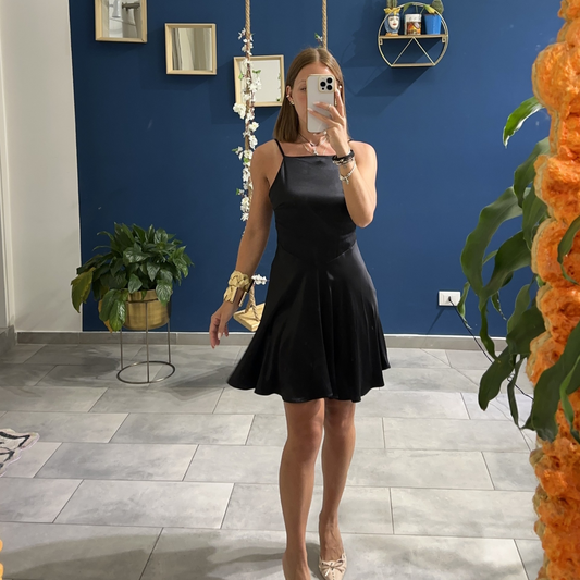 Vestito Satin Nero