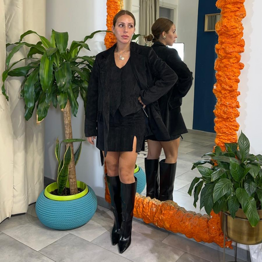 Gonna Costine Velluto Nero