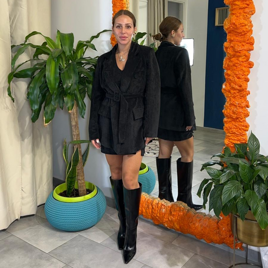 Giacca Costine Velluto Nero