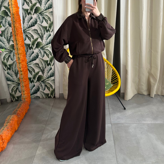 HAVEONE Pantalone Tuta Cioccolato
