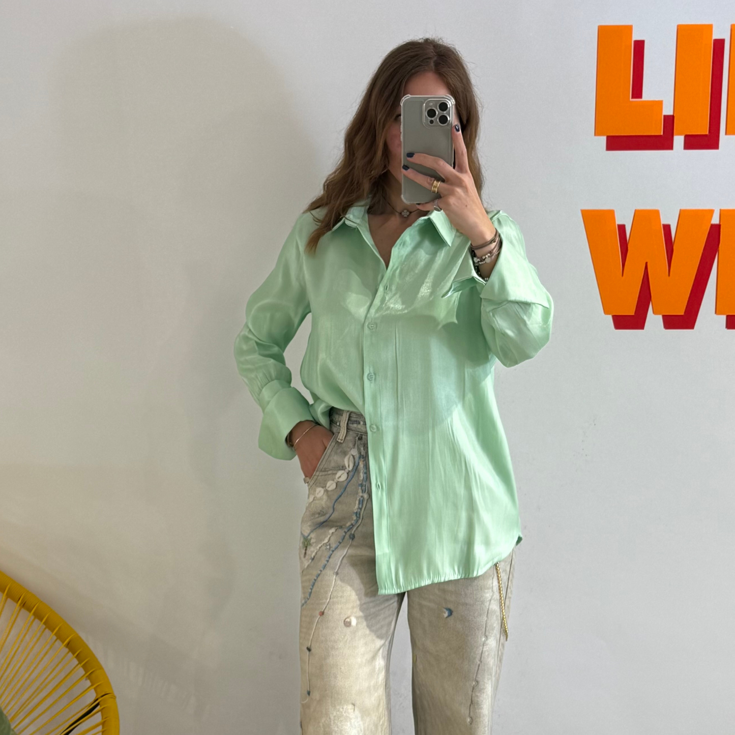 Camicia Shimmer Menta