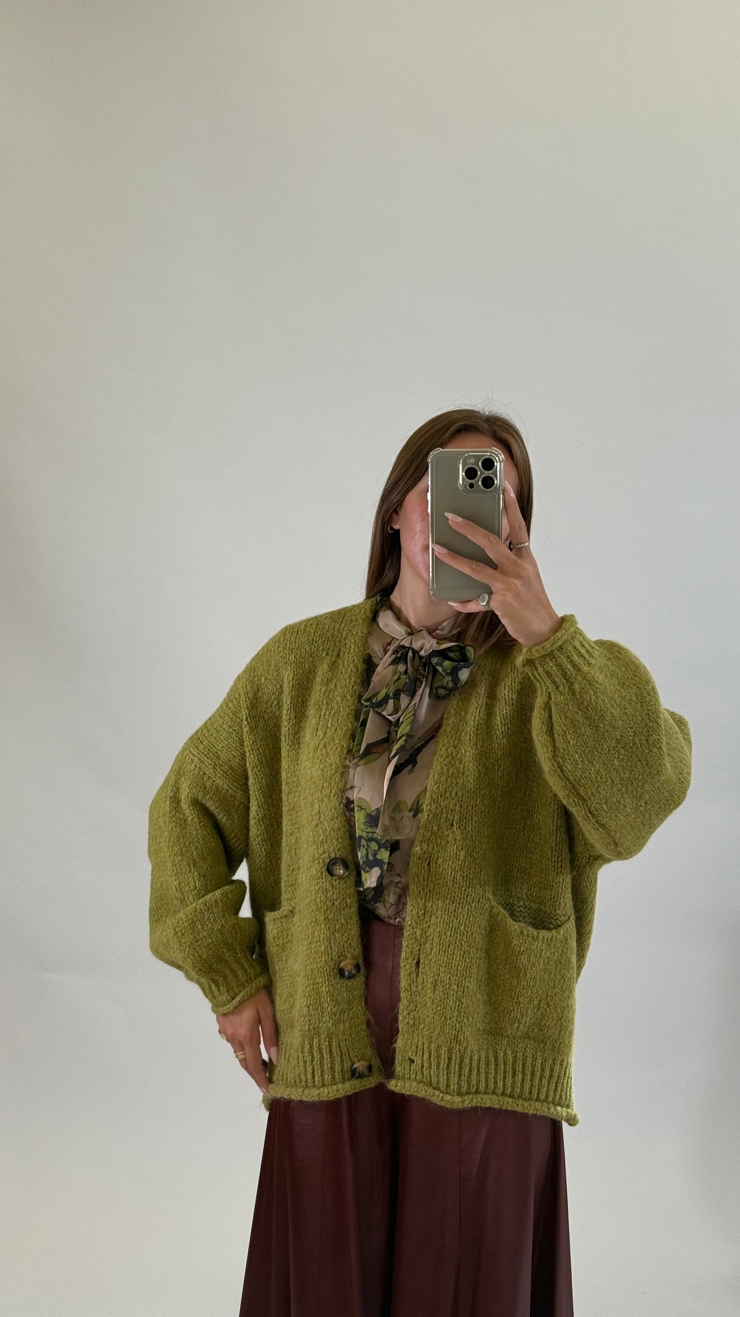 HAVEONE Maxi Cardigan Olio