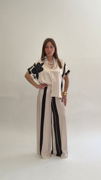 ANONYME Camicia Fiori e Righe
