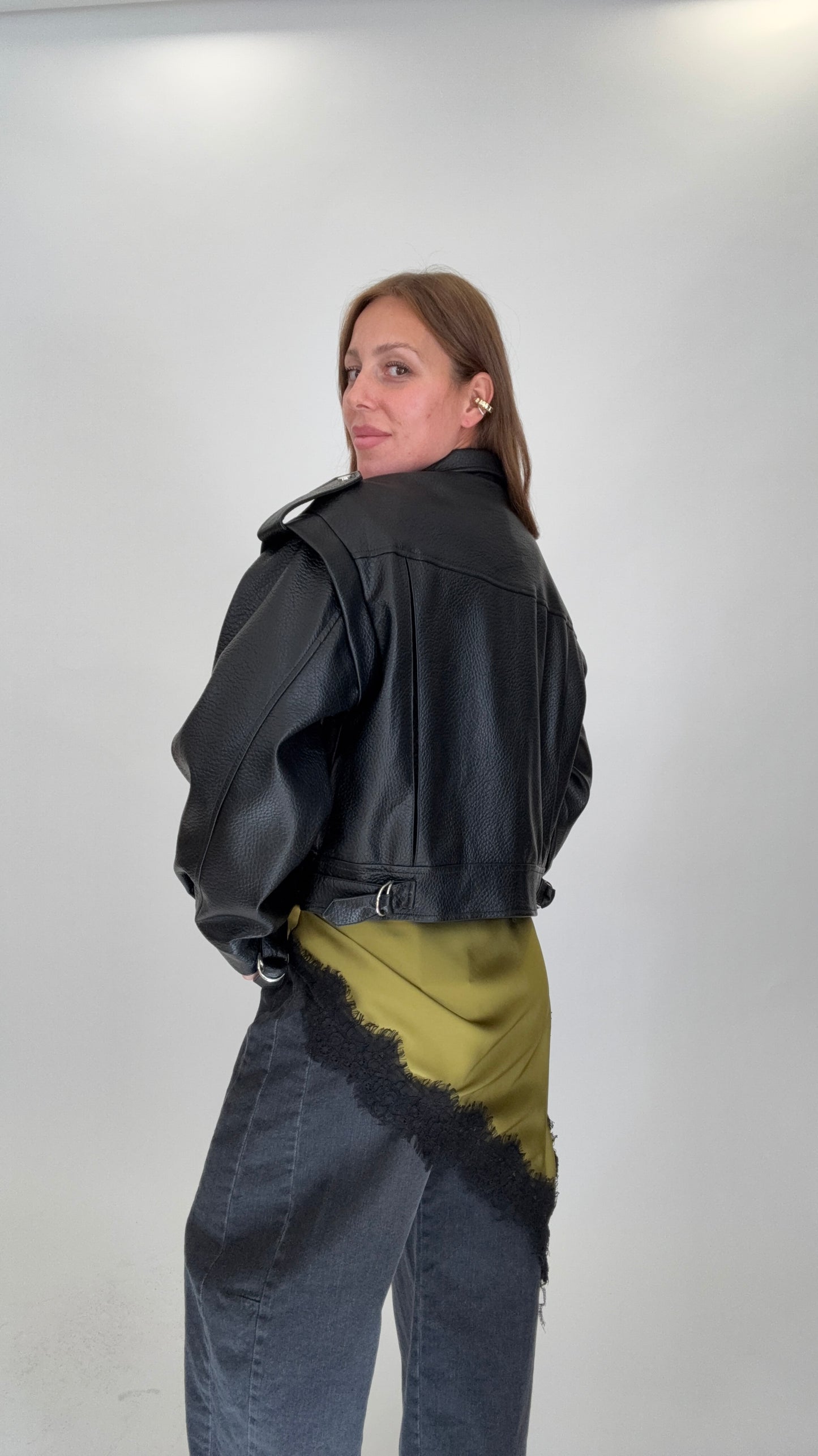 Giubbotto ecopelle Over