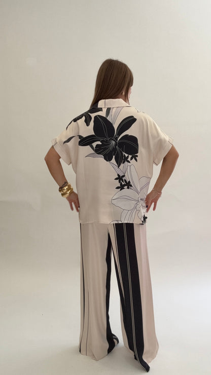 ANONYME Camicia Fiori e Righe