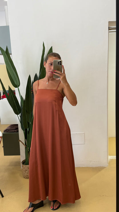 Anonyme Viscose Satin Mattone