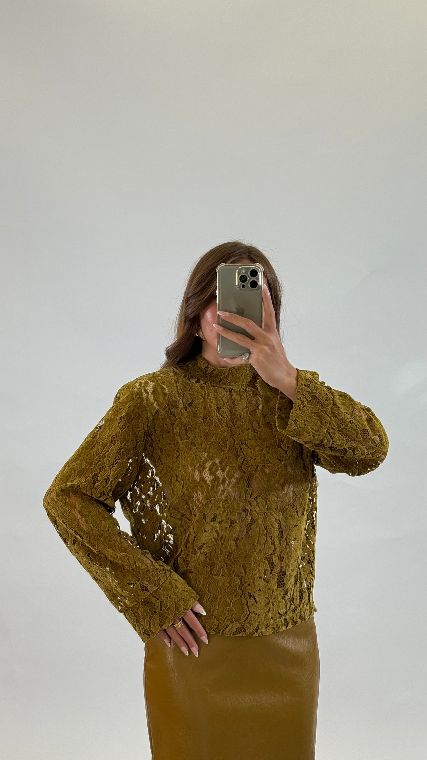 HAVEONE Maglia Pizzo e Velluto