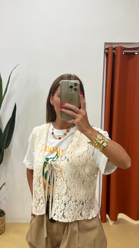 HAVEONE Gilet Pizzo Burro