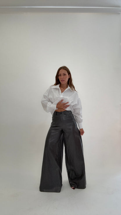 HAVEONE Pantalone Nadia Ecopelle Grigio