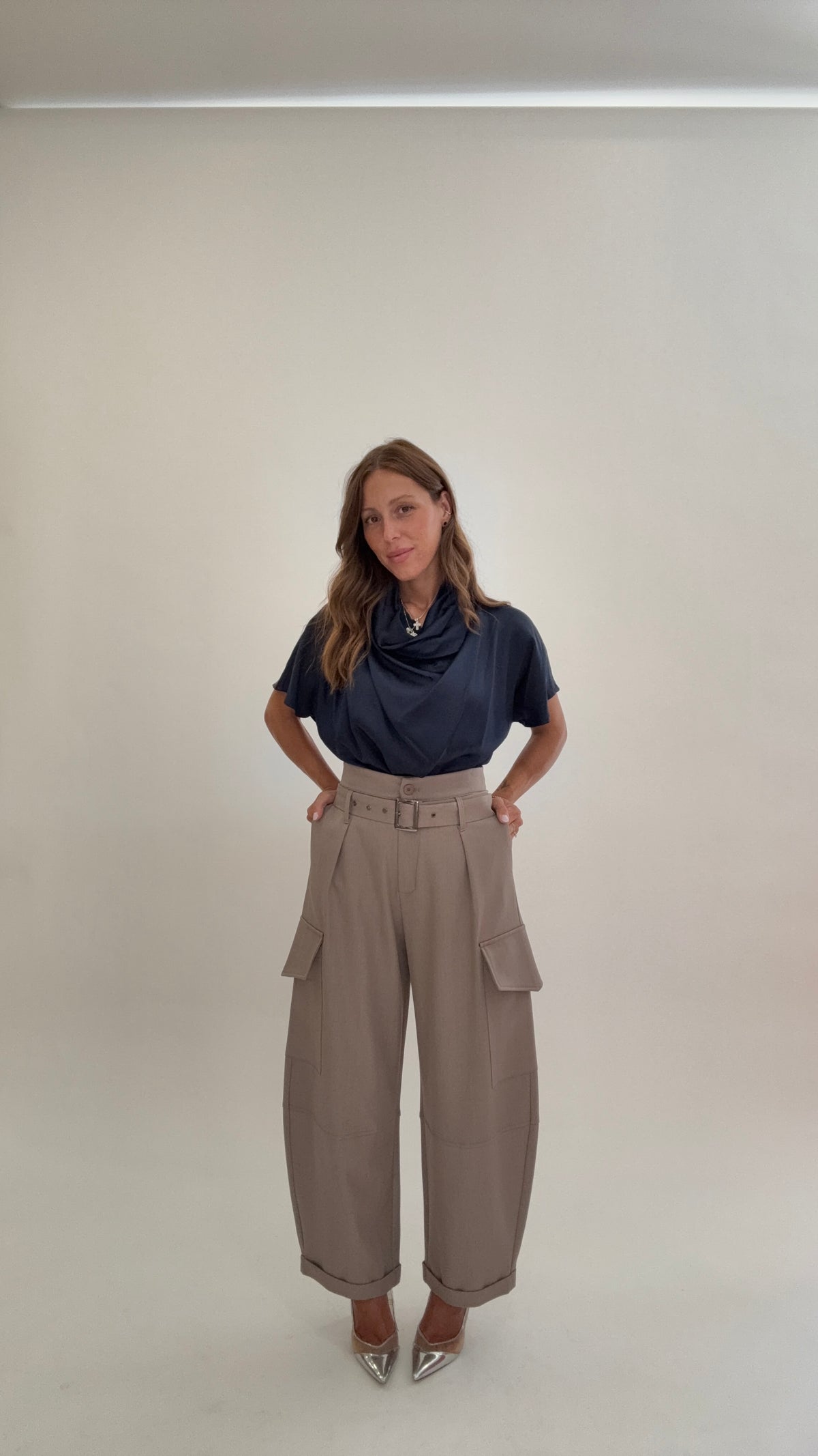 HAVEONE Pantaloni Cargo Tortora