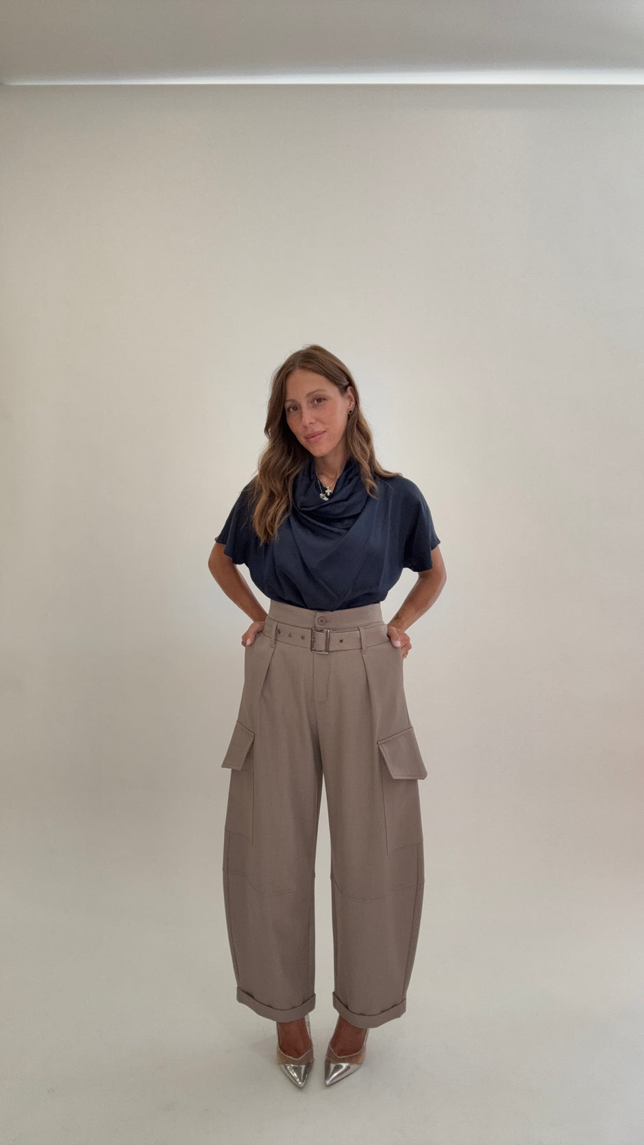 HAVEONE Pantaloni Cargo Tortora