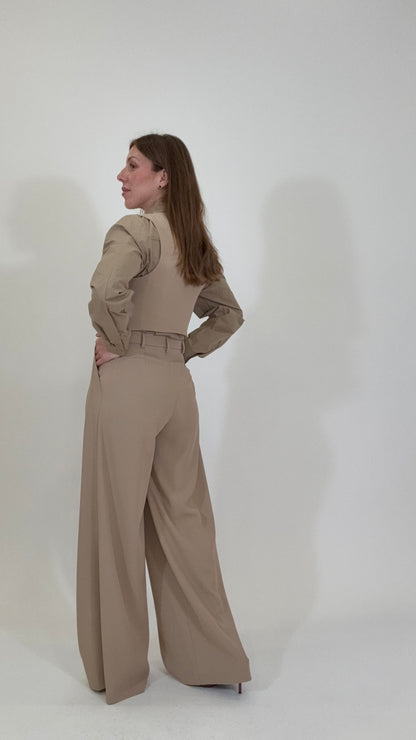 PLEASE Pantaloni Palazzo Beige