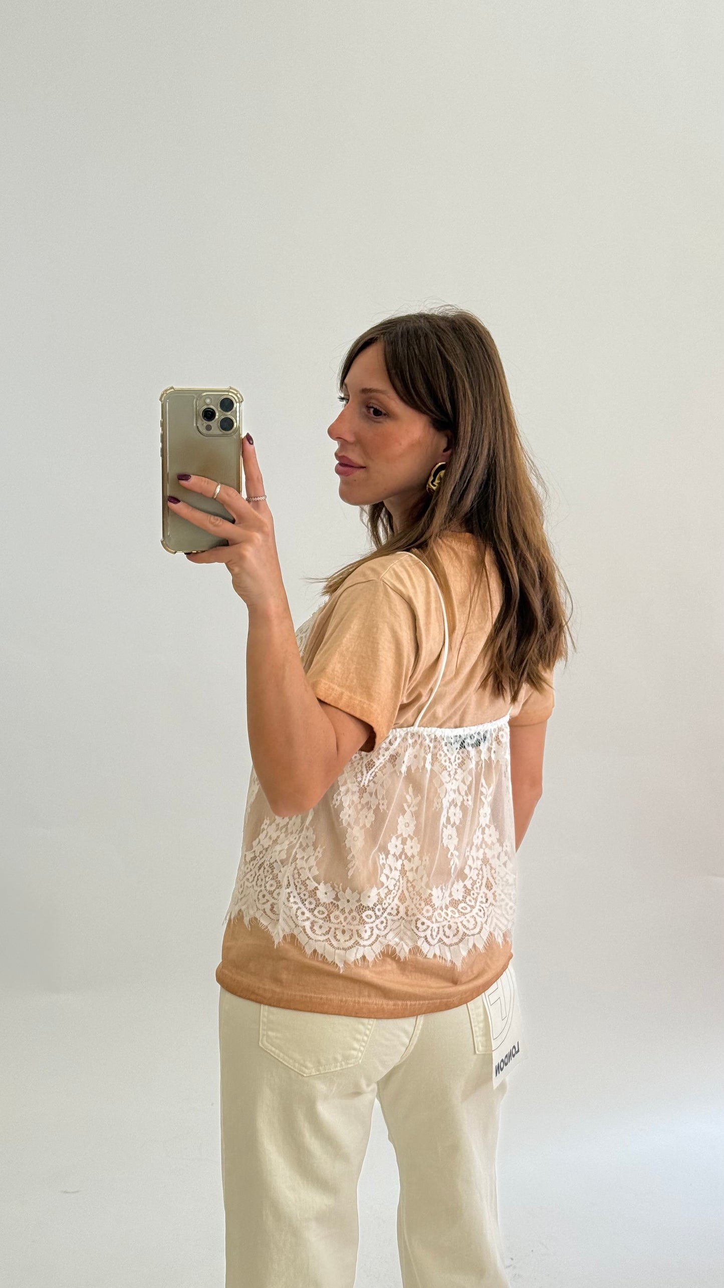 HAVEONE T-shirt Phard + Top Pizzo Bianco