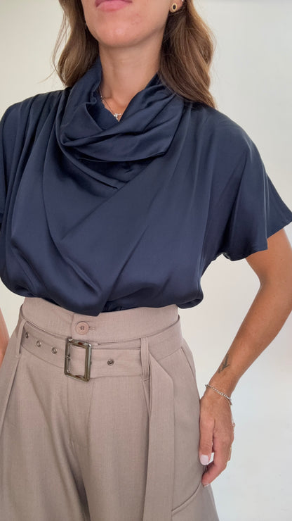 PLEASE Blusa Collo a Cascata "Più colori"