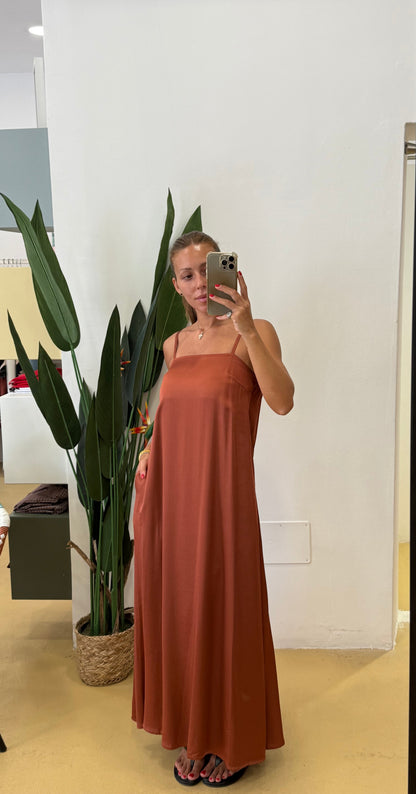 Anonyme Viscose Satin Mattone