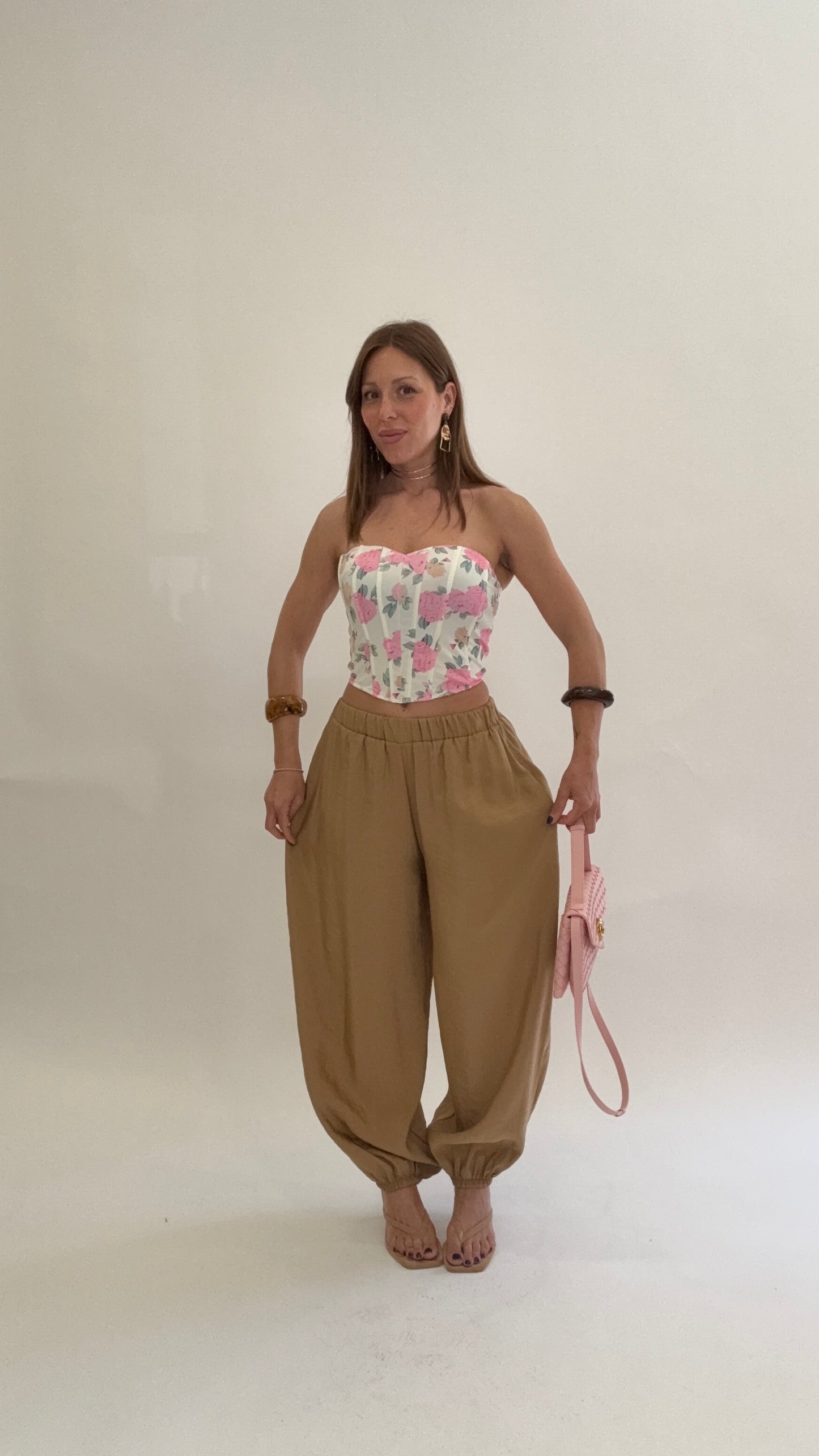 HAVEONE Pantalone a Palloncino Beige