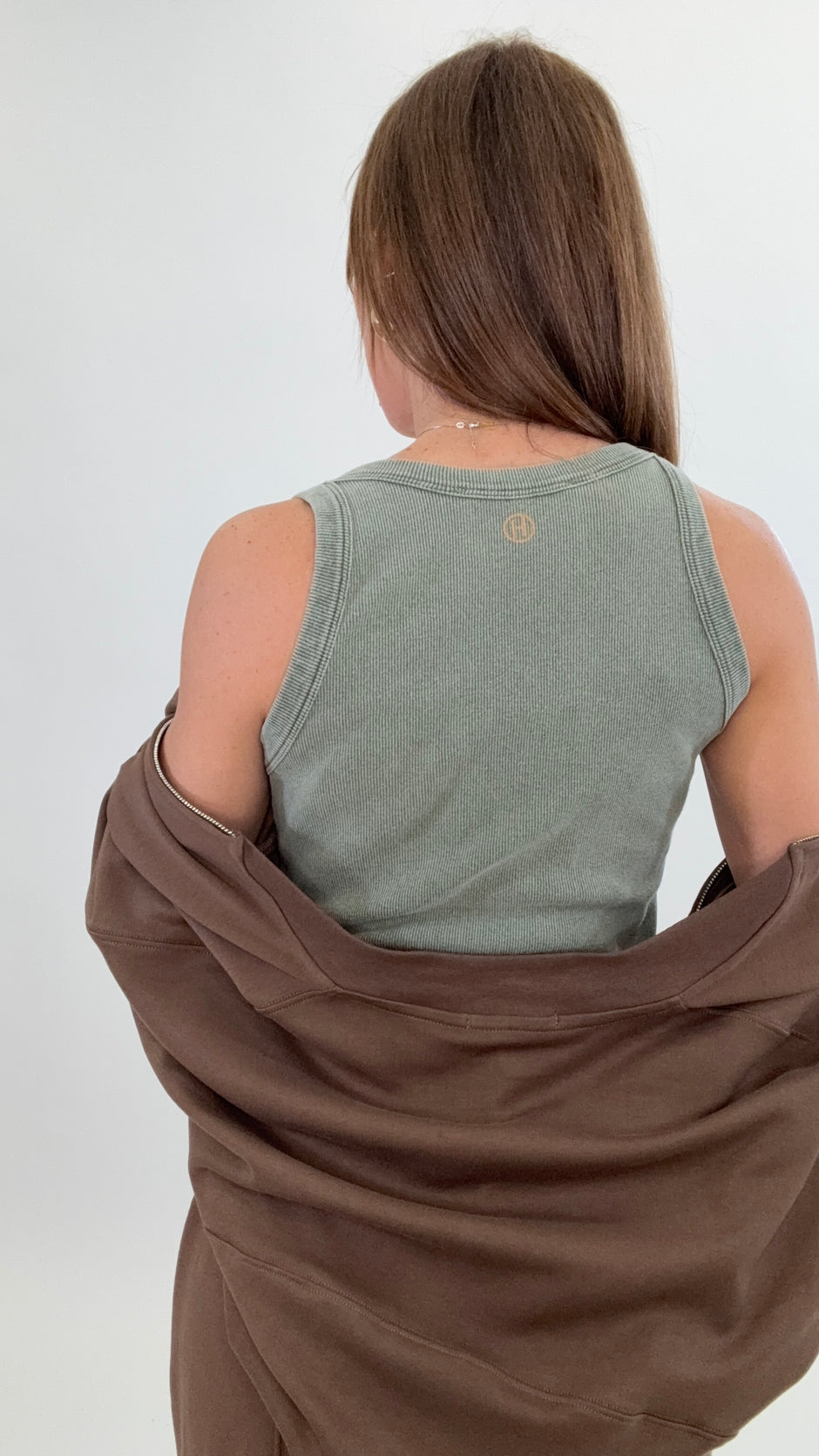 HAVEONE Canottiera Marmorizzata Oliva