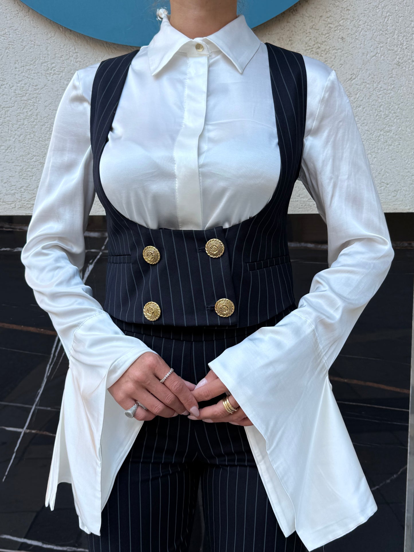 PLEASE Camicia Maniche Svasate