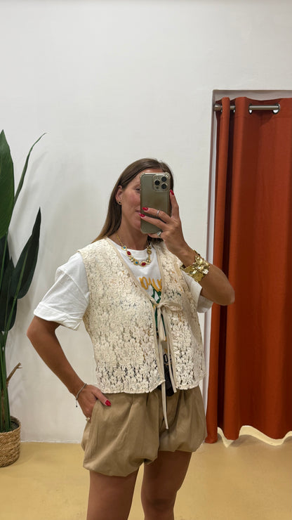 HAVEONE Gilet Pizzo Burro