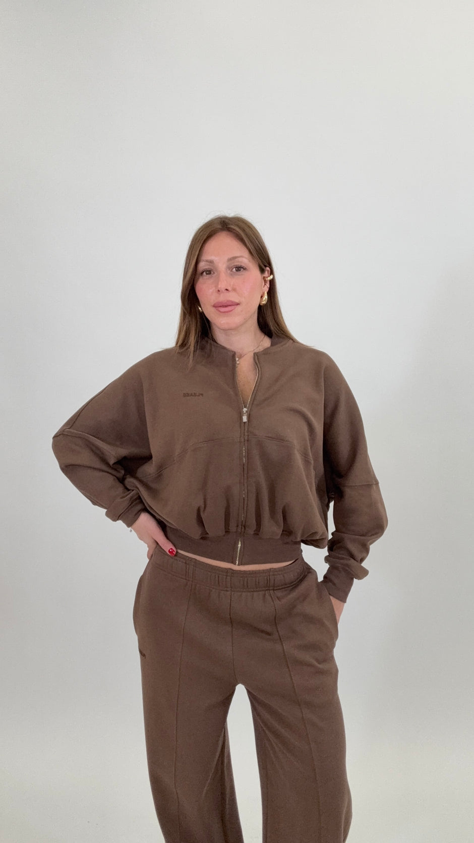 PLEASE Felpa zip Moro