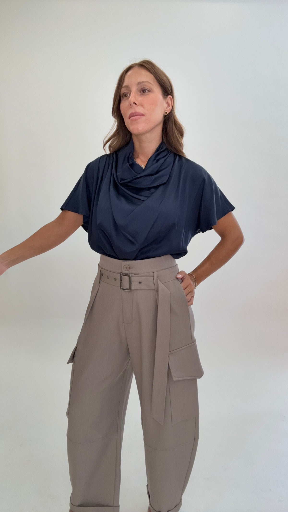 PLEASE Blusa Collo a Cascata "Più colori"