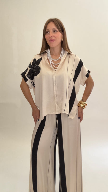 ANONYME Camicia Fiori e Righe