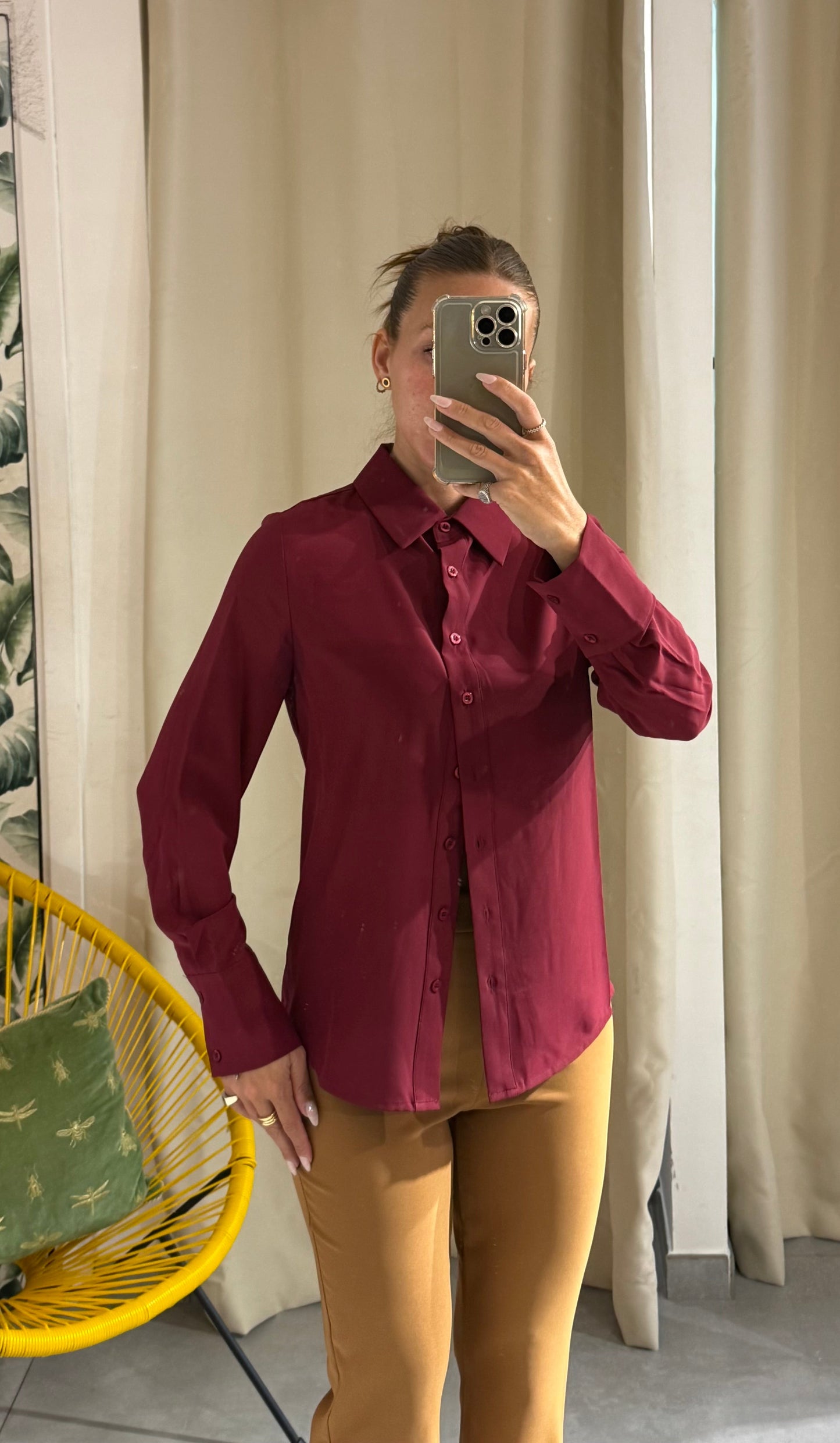 ANONYME Camicia Bordeaux Satin