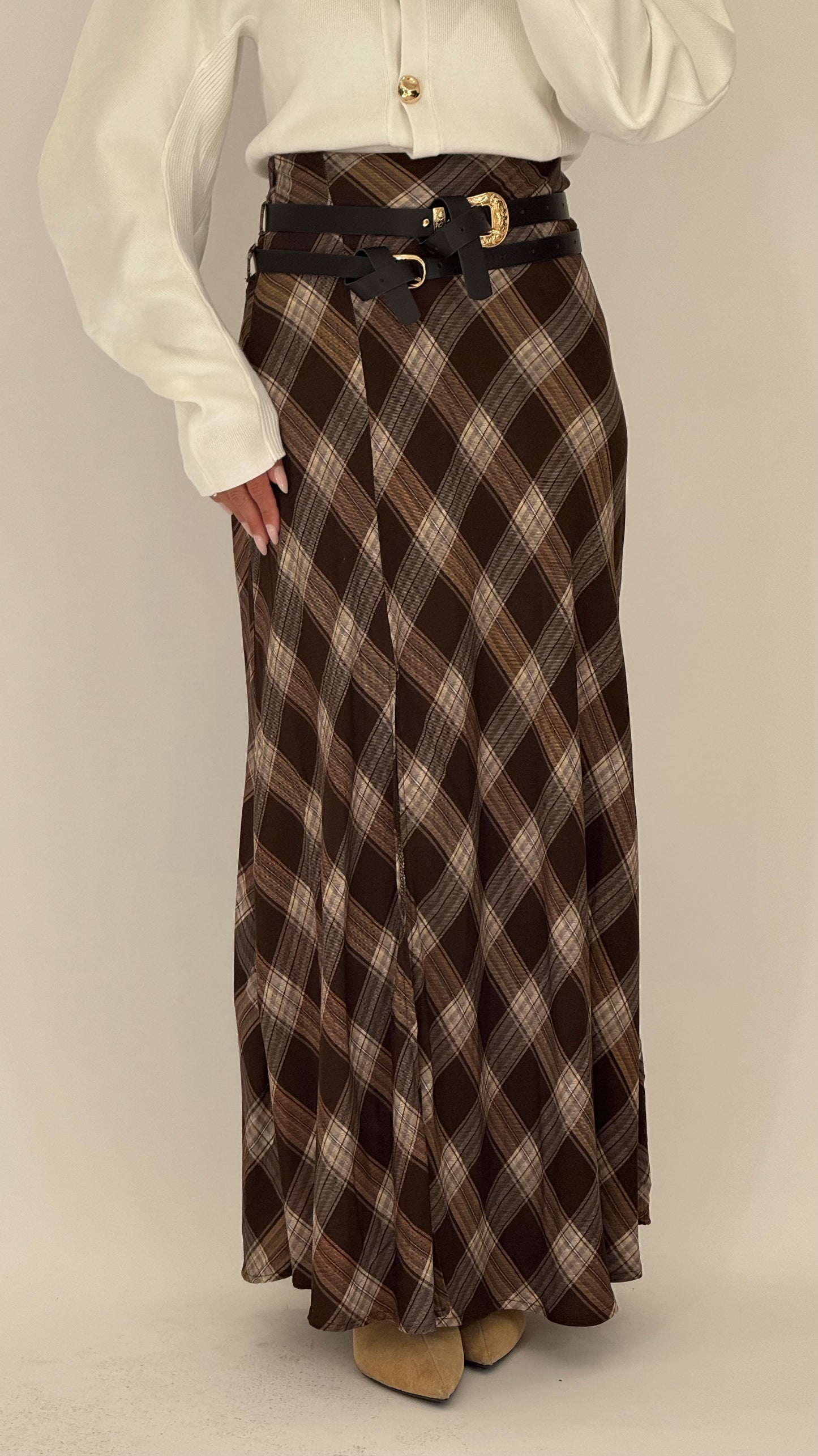 HAVEONE Gonna Tartan Marrone