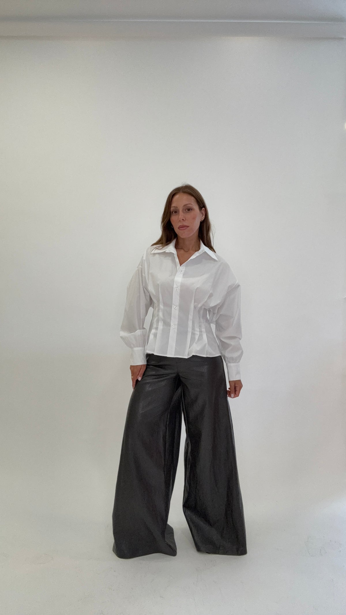 HAVEONE Pantalone Nadia Ecopelle Grigio