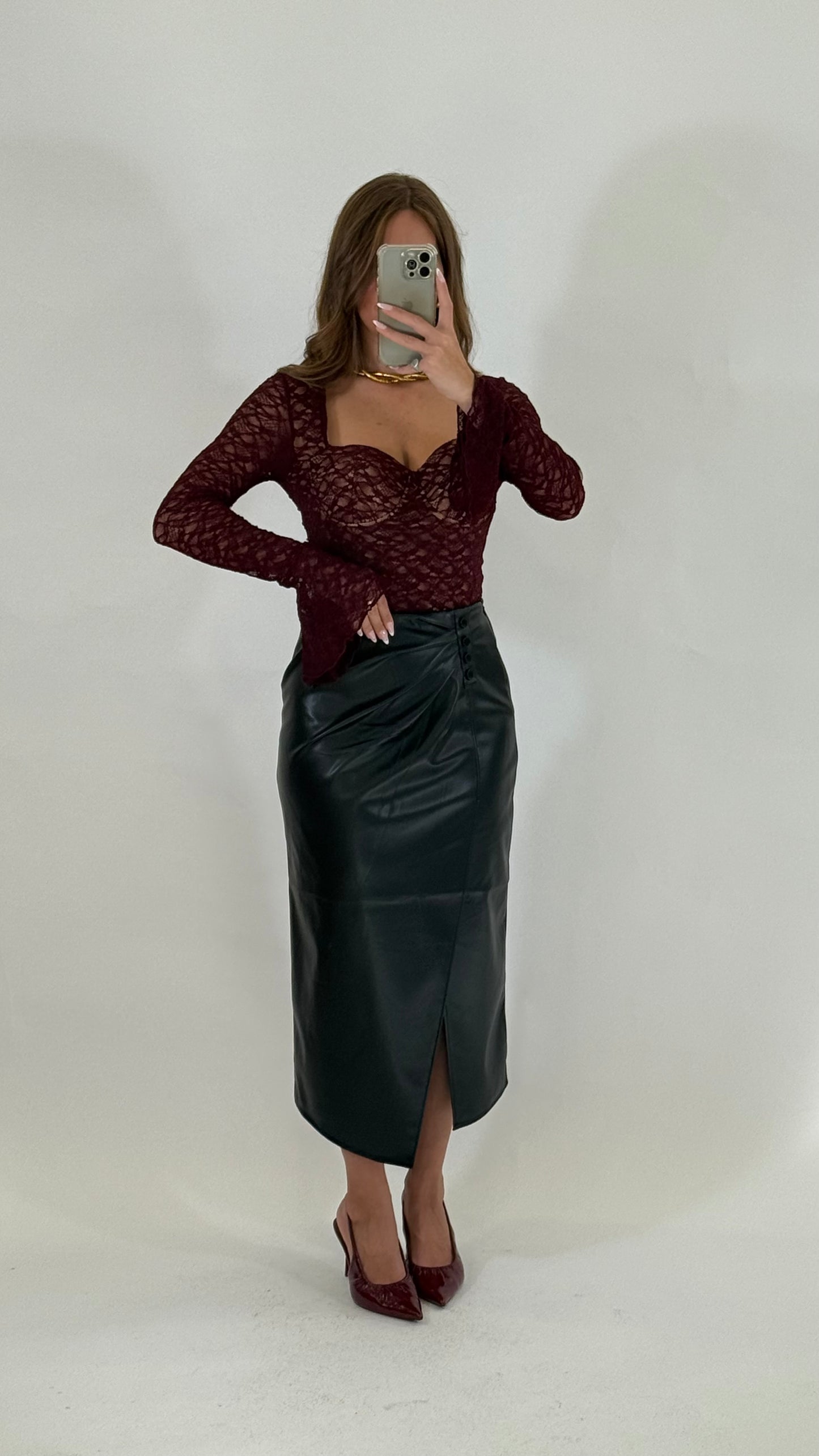 Longuette Ecopelle Nera