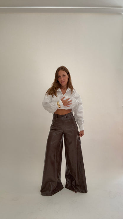 HAVEONE Pantalone Nadia Ecopelle Moro
