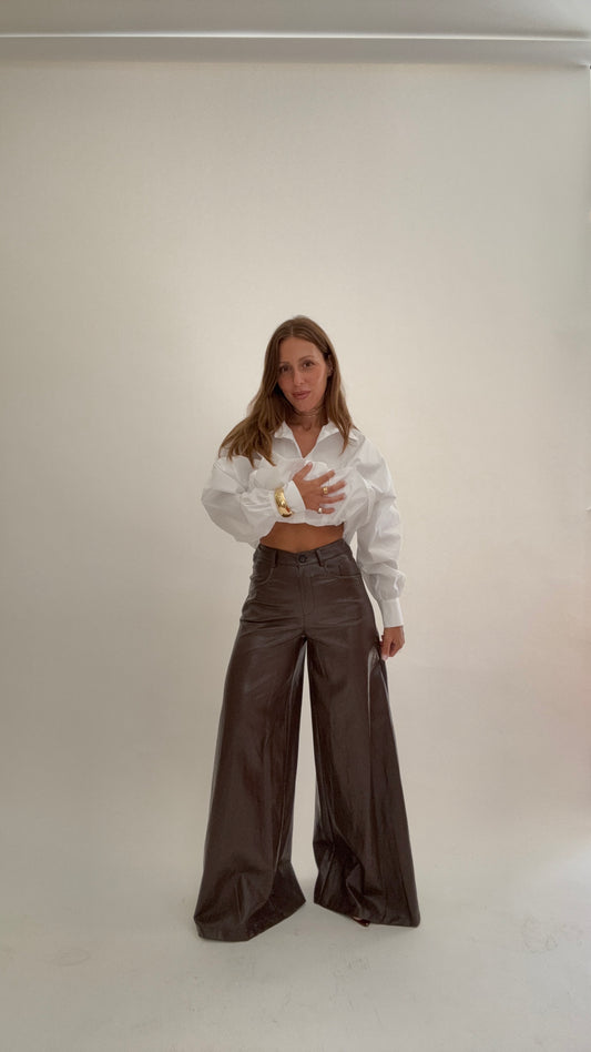 HAVEONE Pantalone Nadia Ecopelle Moro