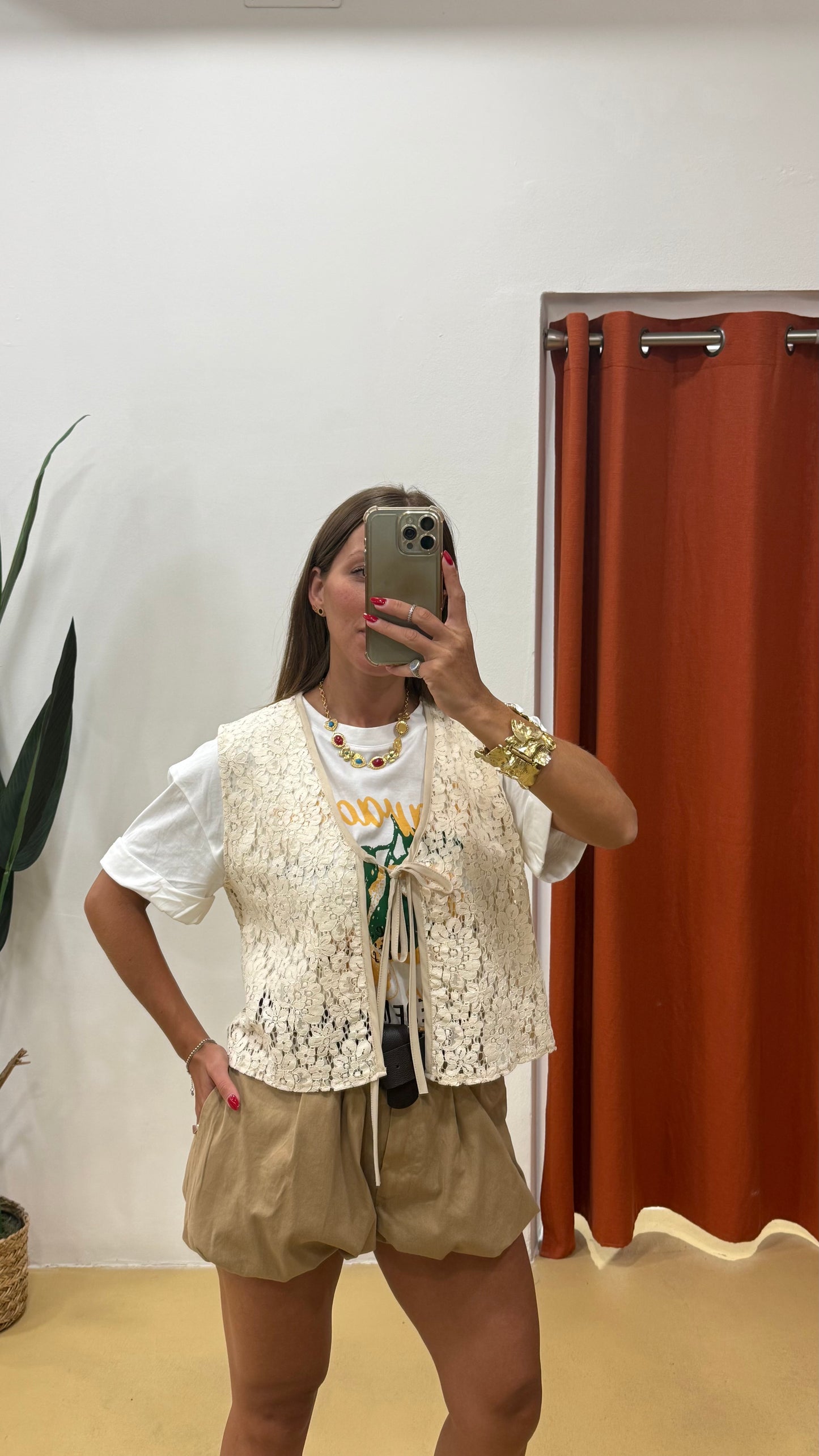 HAVEONE Gilet Pizzo Burro