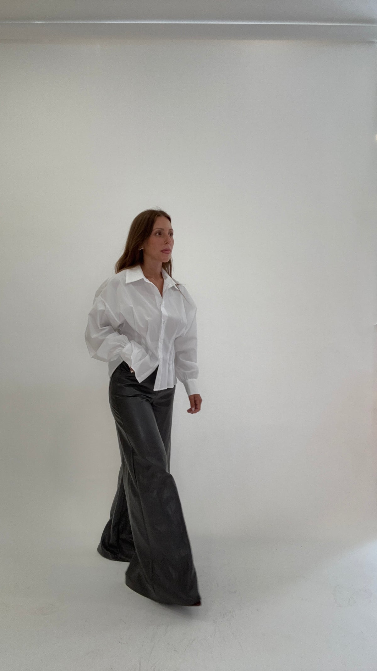 HAVEONE Pantalone Nadia Ecopelle Grigio