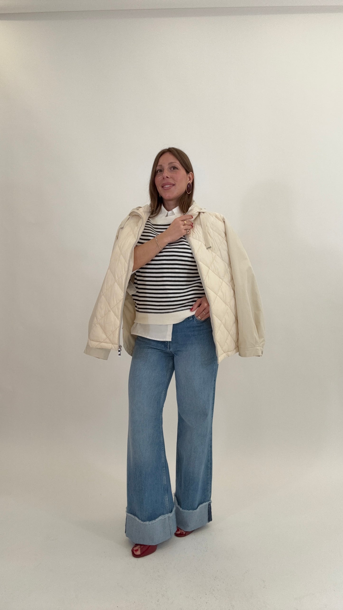 PONT Relaxed Wide Leg Maxi risvolto