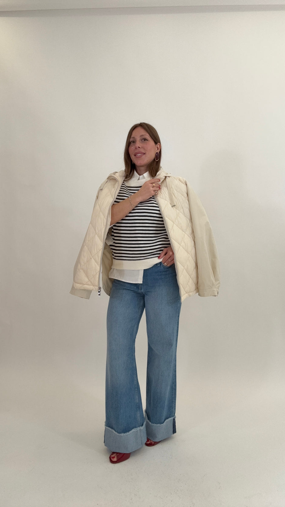 PONT Relaxed Wide Leg Maxi risvolto