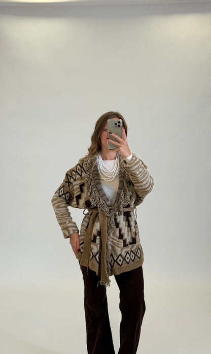 Cardigan Nui Beige - Marrone
